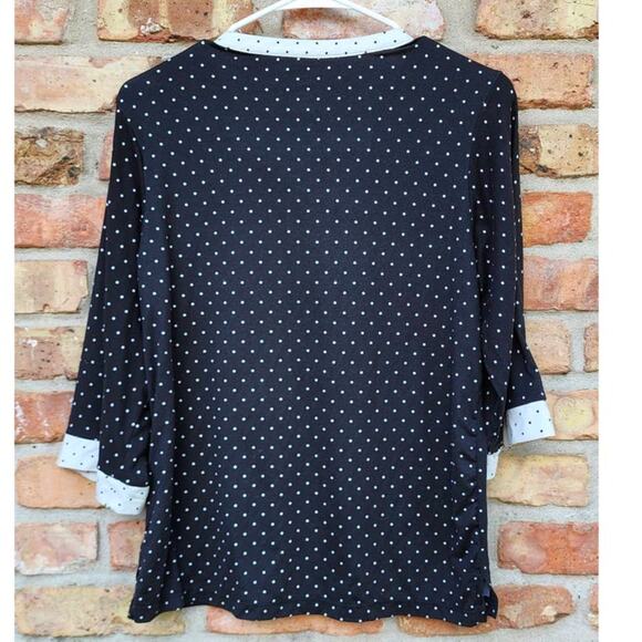 Flora Nikrooz Black White Polka Dot Pajama Top Small - Picture 4 of 8